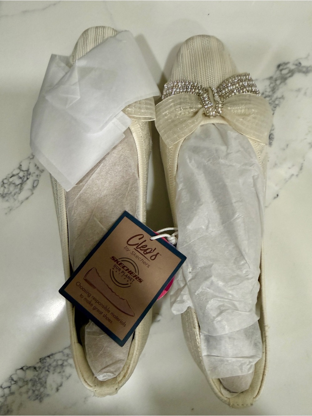 Skechers Cleo Point "Glitzy Haze" Ballet Flats (Size 9.5)